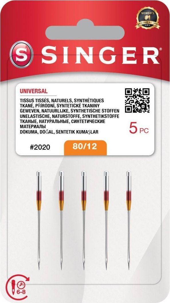 SINGER needle N2020 -12/80 blister 10pcs Šujmašīnas