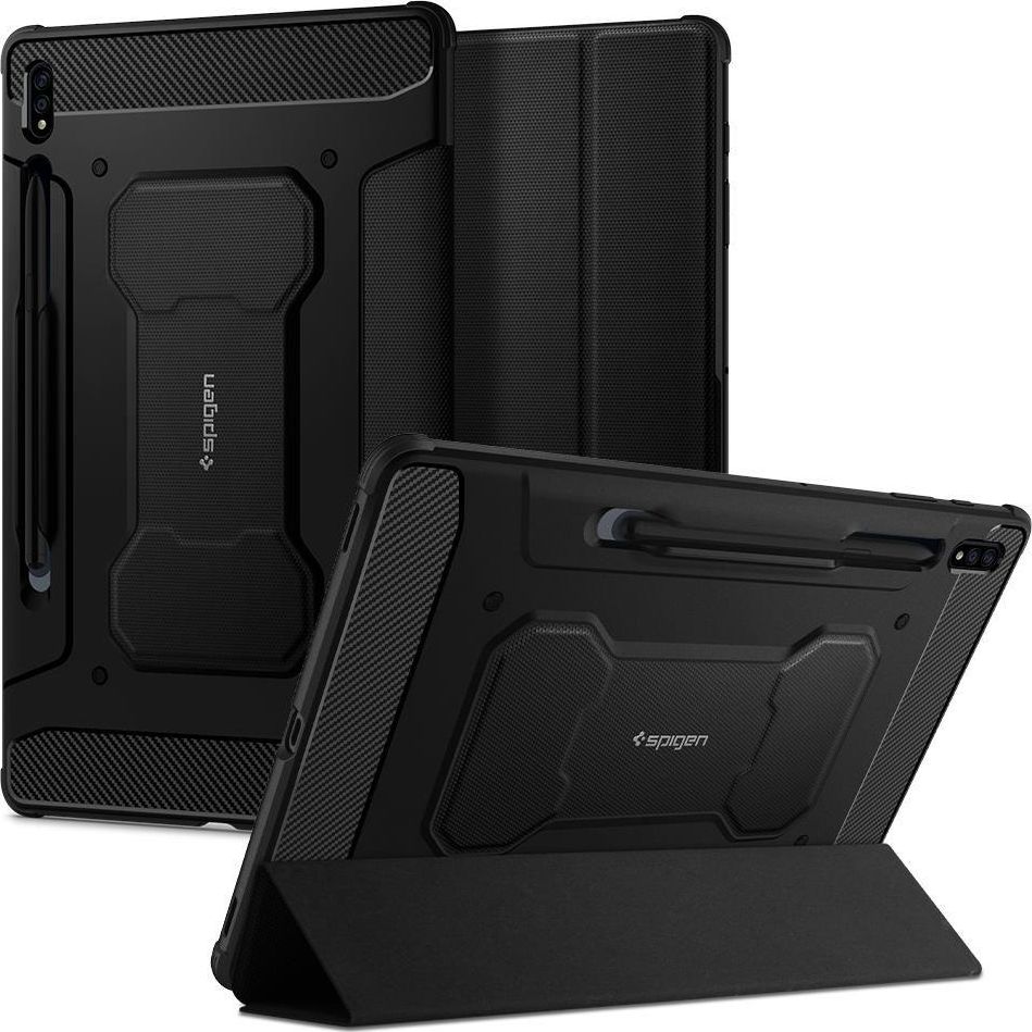 Etui na tablet Spigen SPIGEN RUGGED ARMOR PRO ETUI NA SAMSUNG GALAXY TAB S7+ PLUS 12.4 T970/T976 BLACK 8809710755864-ACS01607 planšetdatora soma