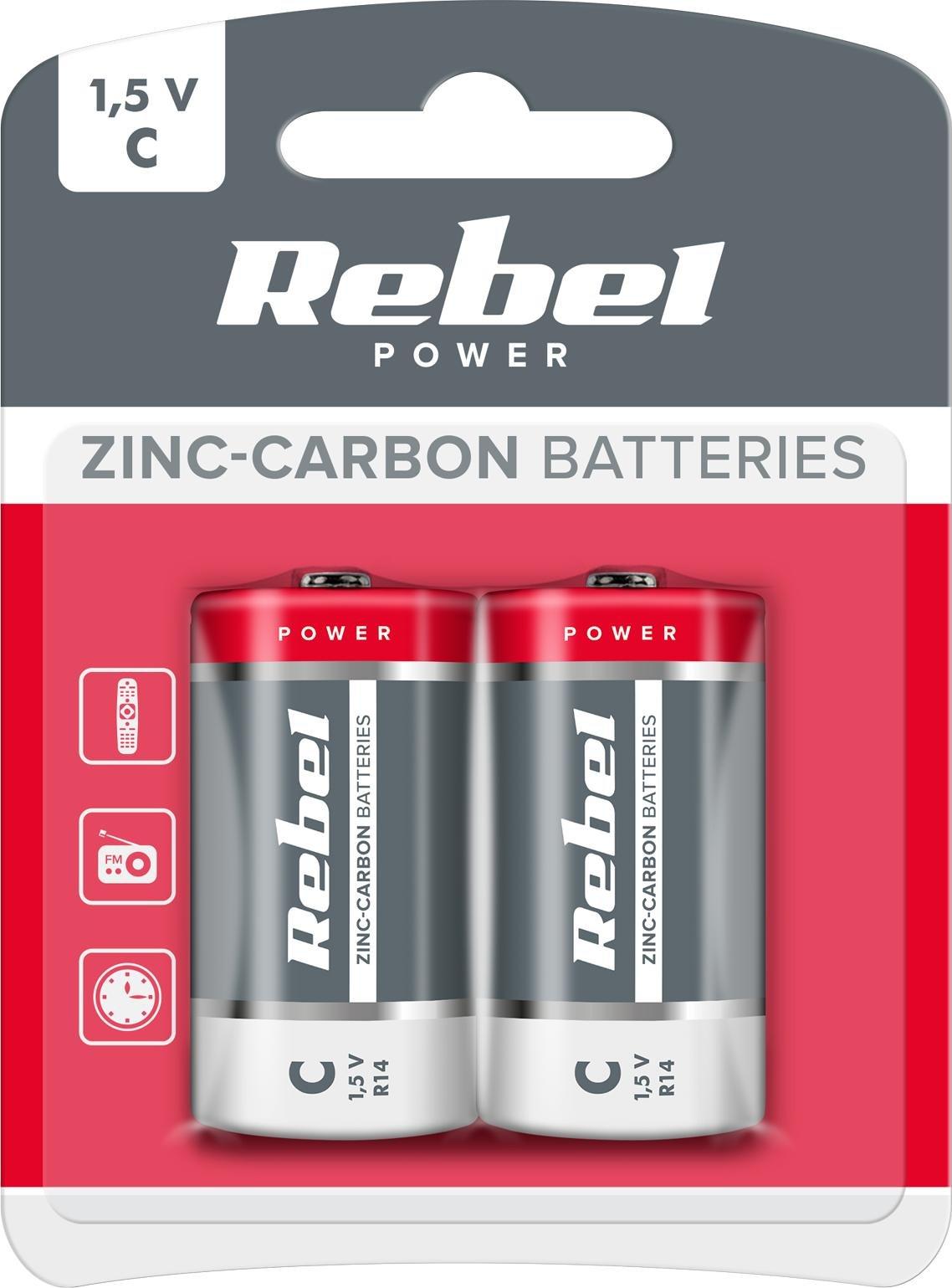 Rebel Bateria C / R14 2 szt. BAT0083B (5901436715672) Baterija