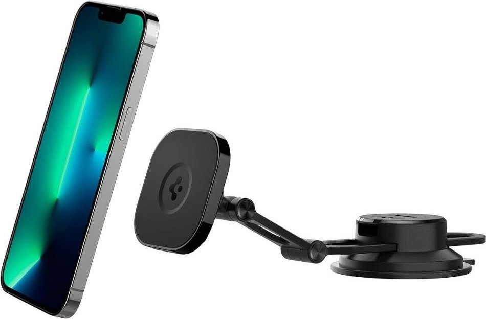 Spigen Uchwyt samochodowy magnetyczny Spigen ITS35-3 OneTap MagSafe Windshield & Dashboard Car Mount Black SPN2851 (8809811861846) Mobilo telefonu turētāji