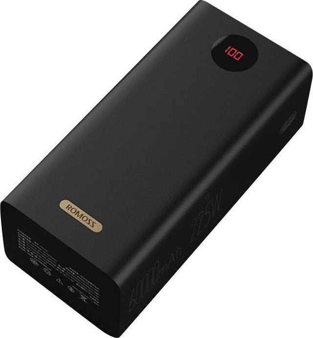 Romoss PEA60 60000mAh, QC + PD, 22.5W black Powerbank, mobilā uzlādes iekārta