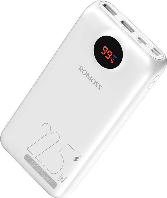 Powerbank Romoss PSW30PF 30000mAh, 22.5W (white) Powerbank, mobilā uzlādes iekārta