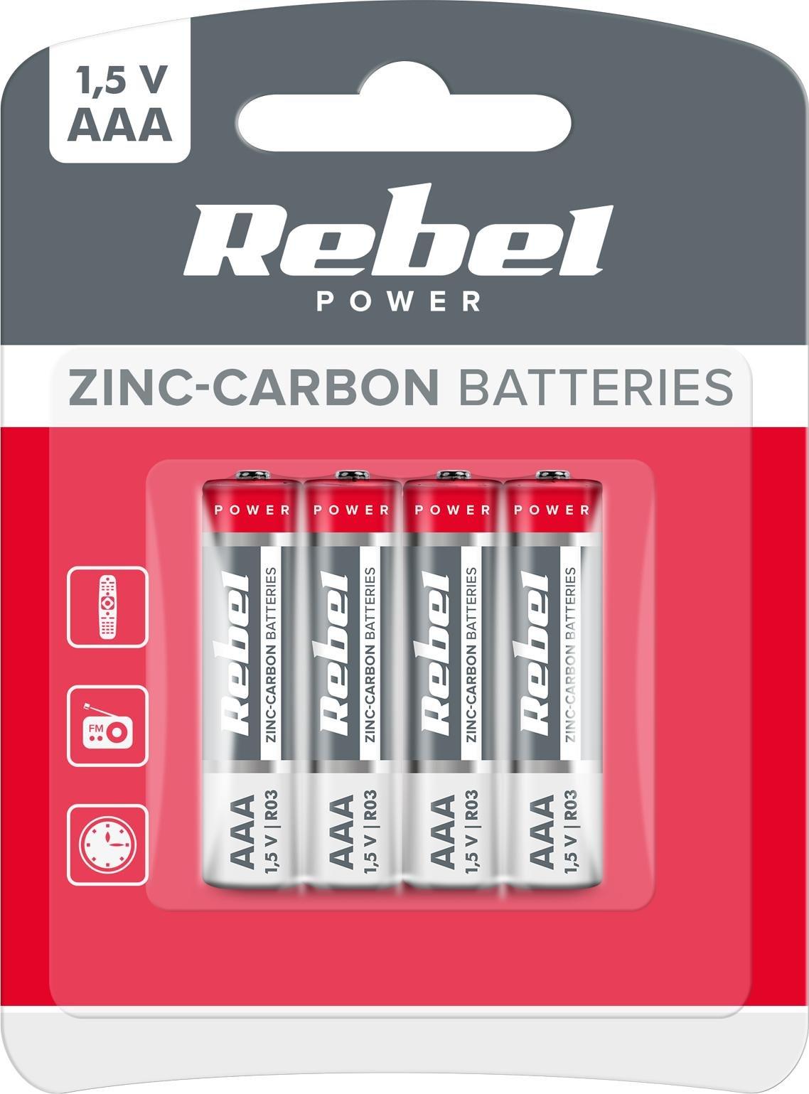 Rebel Bateria Greencell AAA / R03 4 szt. BAT0080B (5901436720867) Baterija