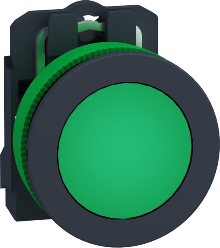 Schneider Electric Harmony XB5 Przycisk plaski plastik. zielony fi30 gladka soczewka zintegrowana dioda LED 110...120 V AC XB5FVG3 XB5FVG3 ( komutators
