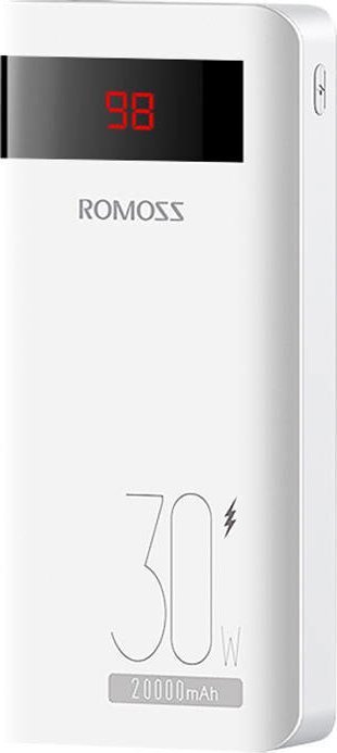 Romoss Sense6PS Pro Powerbank 20000mAh, 30W (white) Powerbank, mobilā uzlādes iekārta