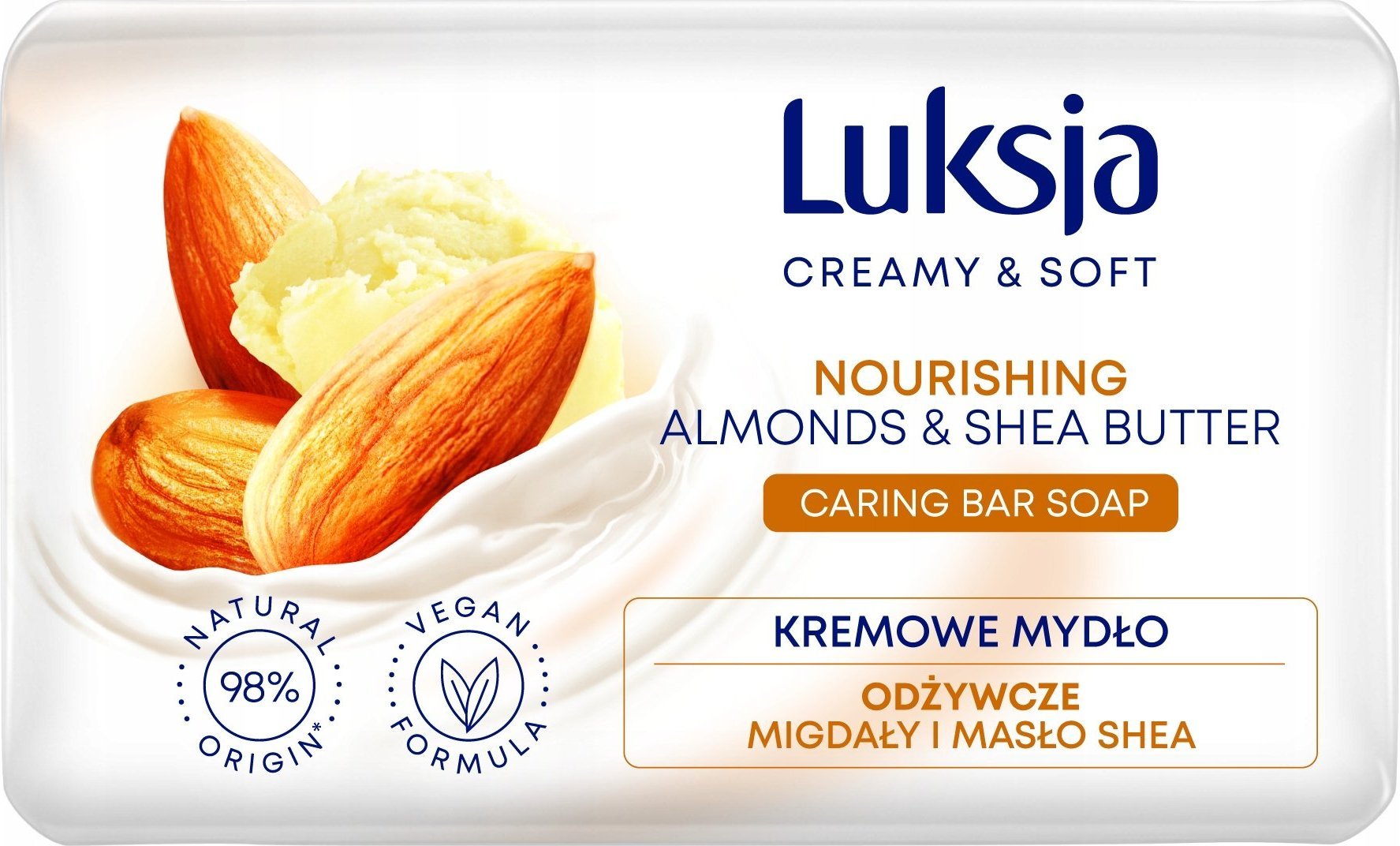Sarantis Luksja Creamy & Soft Odzywcze Kremowe Mydlo w kostce Migdaly & Maslo Shea 90g 628766 (5900536348766)