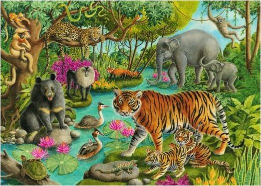 Ravensburger Puzzle 60el Animals of India. Zwierzeta z Indii 051632 Ravensburger RAP 051632 (4005556051632) puzle, puzzle