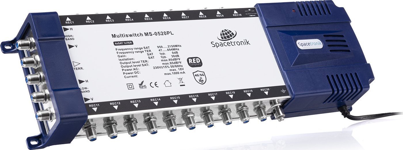 Spacetronik Multiswitch Spacetronik Pro Series MS-0520PL 5/20 MS0520SPL (5903031016116) dock stacijas HDD adapteri