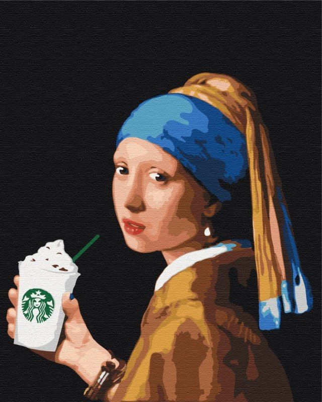 Obraz Paint it! Malowanie po numerach. Dziewczyna z podwojnym latte GXP-792758 (5904433380133)