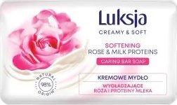 Sarantis Luksja Creamy & Soft Wygladzajace Kremowe Mydlo w kostce Roza & Proteiny Mleka 90g 628742