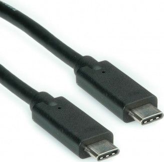 Kabel USB Roline USB-C - USB-C 0.5 m Czarny (11.02.9000) 11.02.9000 (0747126220270) USB kabelis