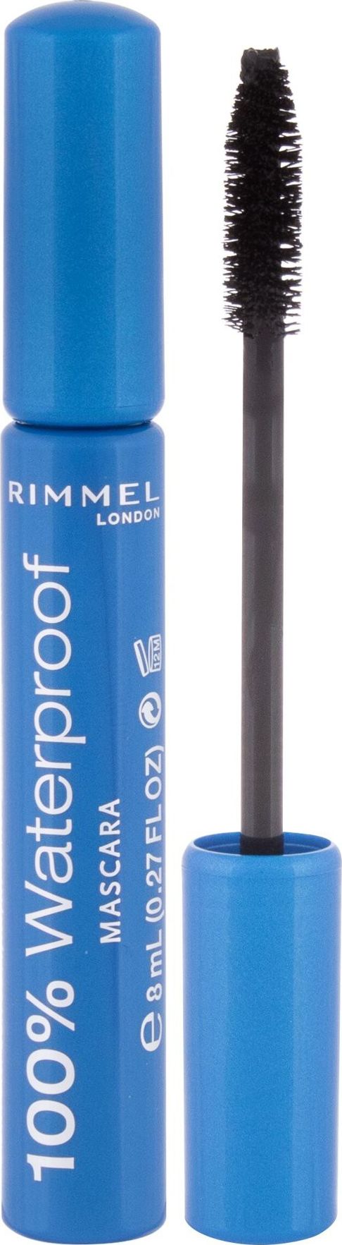 Rimmel  Rimmel London 100% Waterproof Tusz do rzes 8ml 001 Black Black 110252 (5012874113095) skropstu tuša