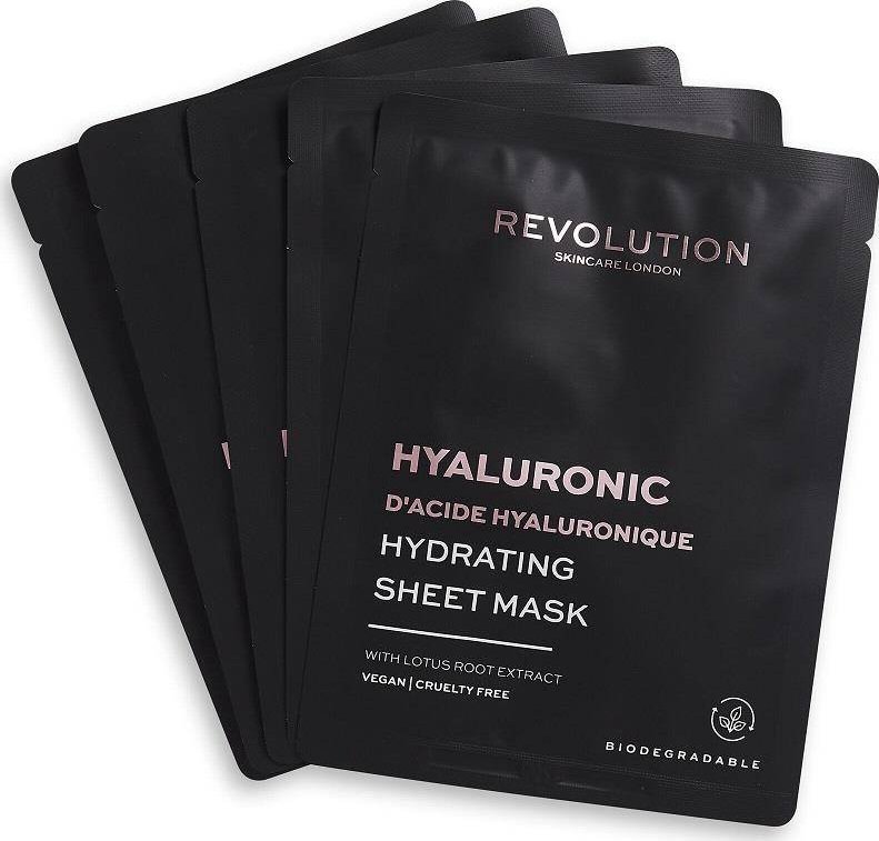 Revolution Skincare Hyaluronic Acid Hydrating Sheet Mask nawilzajaca maseczka w plachcie z kwasem hialuronowym 5szt. 5057566263856 (50575662