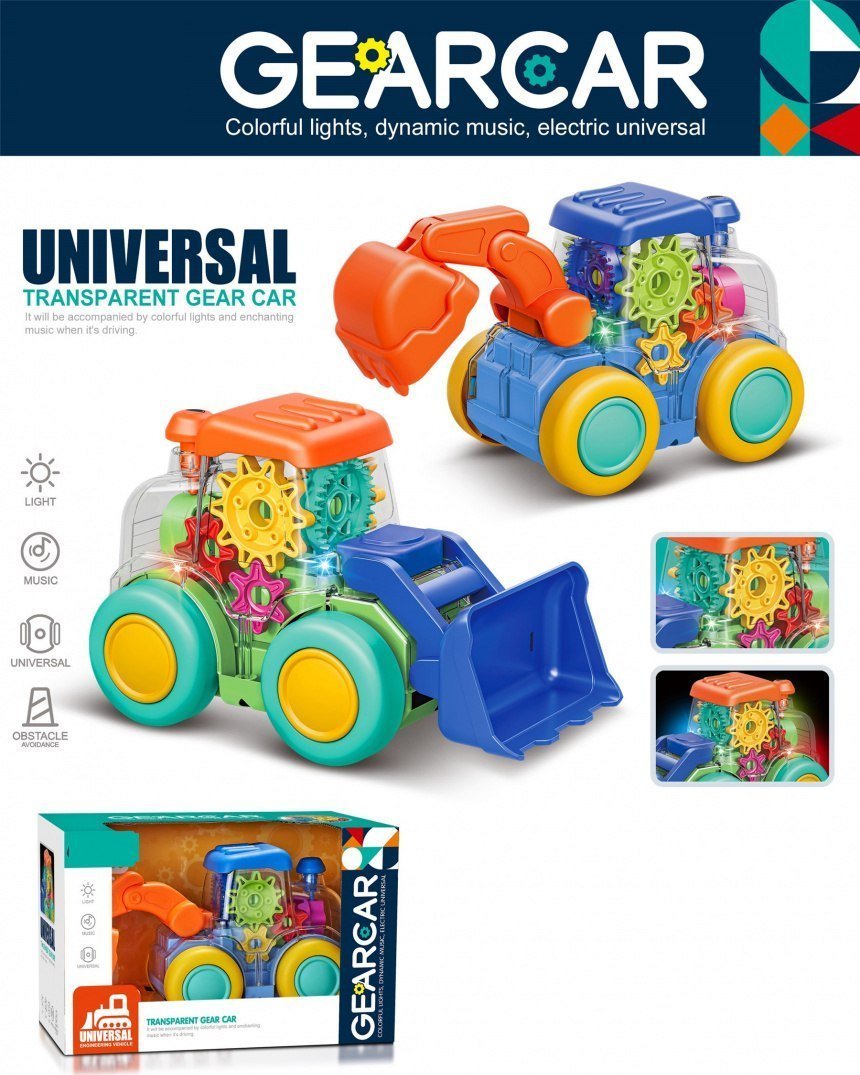 Ramiz Interaktywna kolorowa koparka z napedem dla dzieci 3+ Kola zebate + ruchoma lyzka ZAU.M02-A (5903864954111) bērnu rotaļlieta