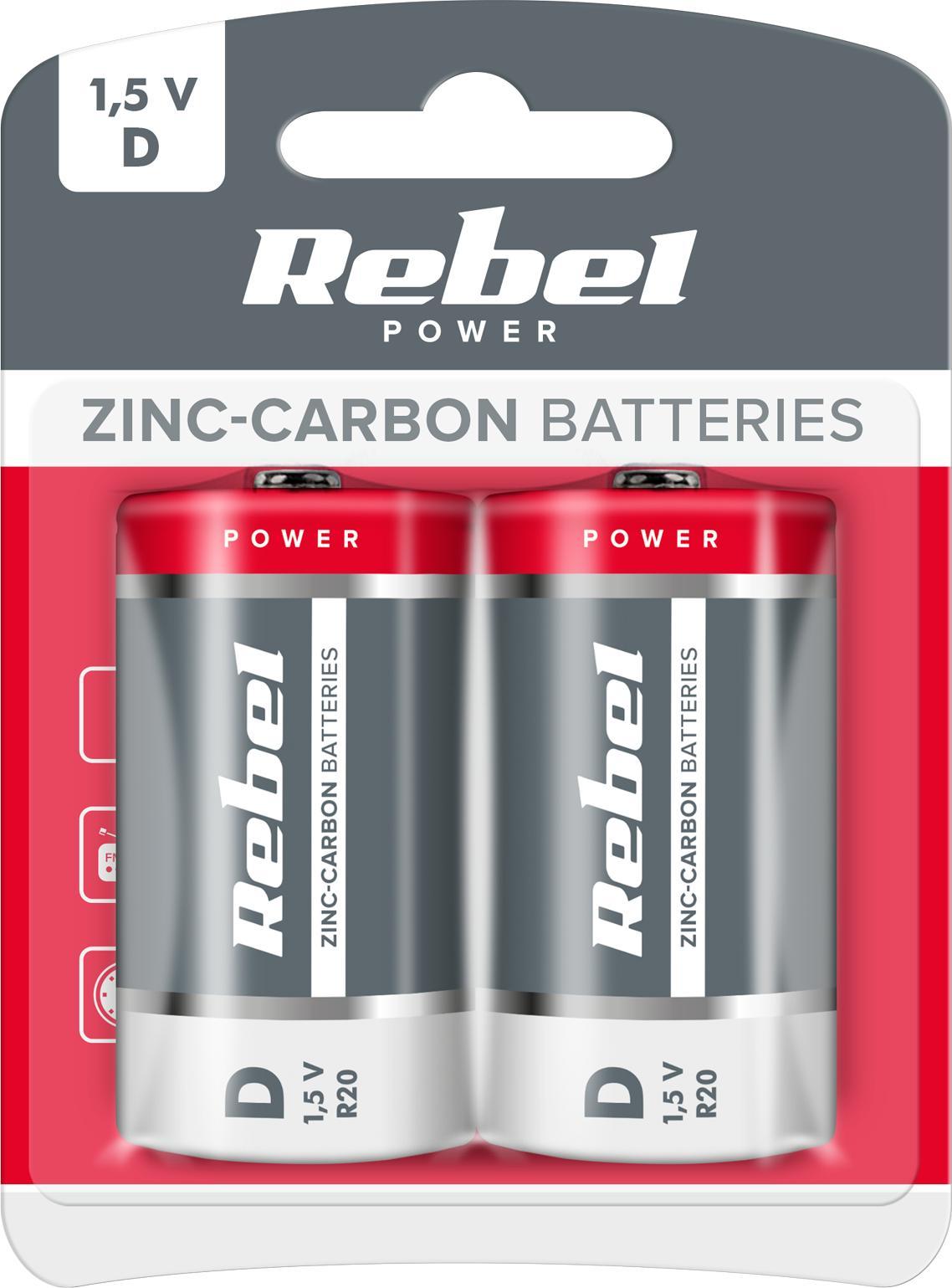 Rebel Bateria Greencell D / R20 2 szt. BAT0084B (5901436715689) Baterija
