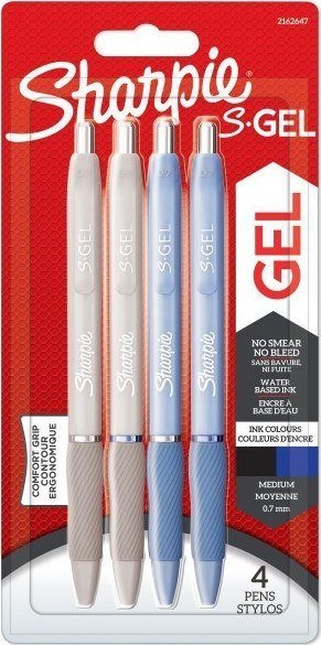 2x2 Sharpie S-Gel Frost Blue + Pearl White 0,7 mm blue + black