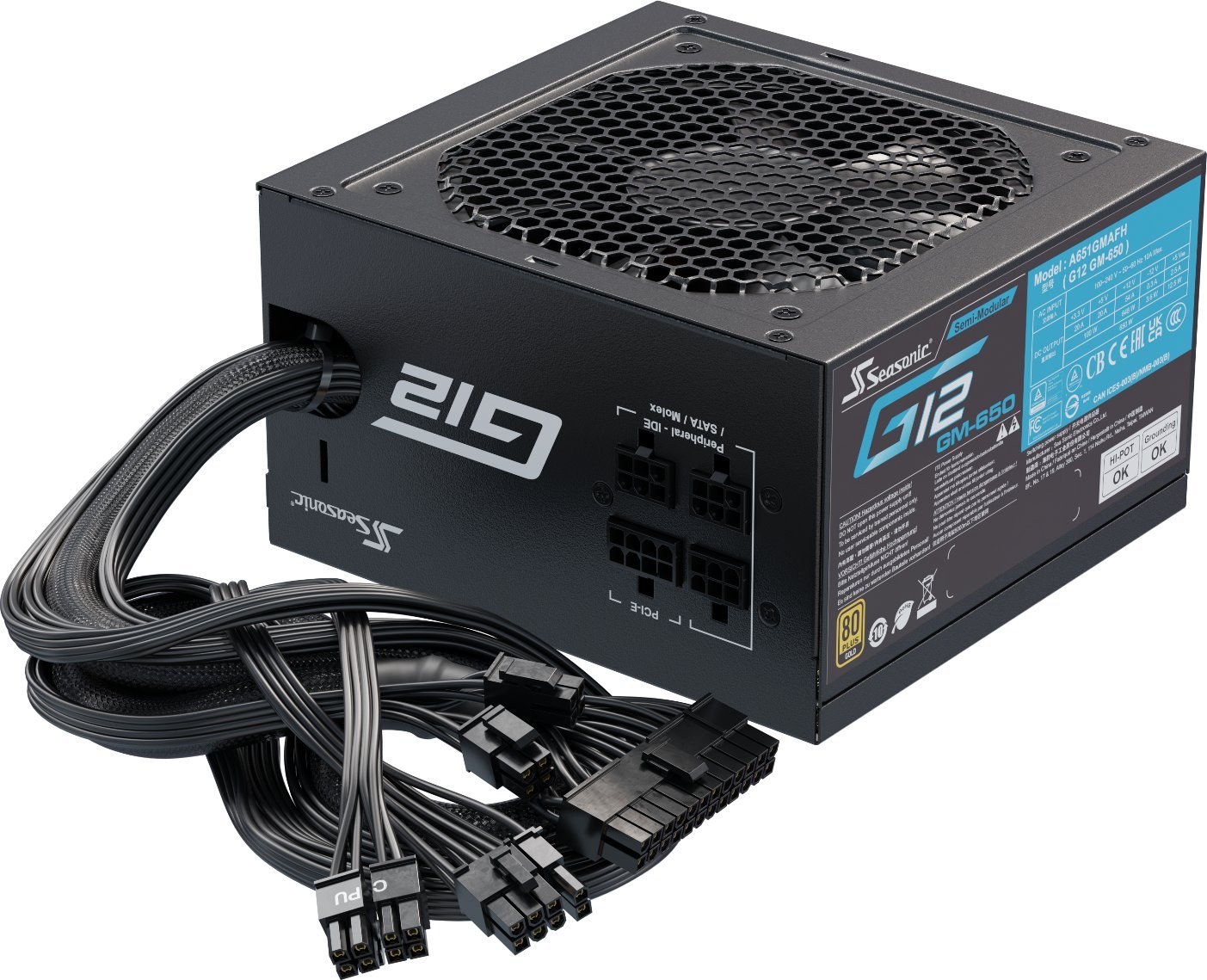 Seasonic G12 80 PLUS Gold Netzteil, modular - 650 Watt Barošanas bloks, PSU