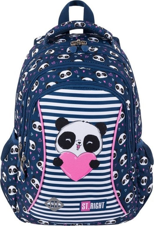 St.Majewski School backpack Love Panda BP-26 ST.RIGHT Skolas somas un penāļi