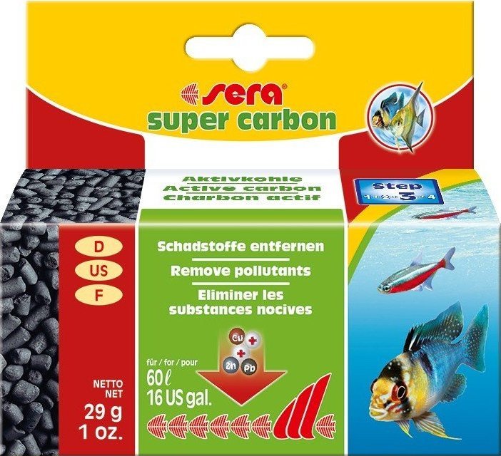 Sera Super carbon - wegiel aktywny 29 g SE-06854 (4001942068543) akvārija filtrs