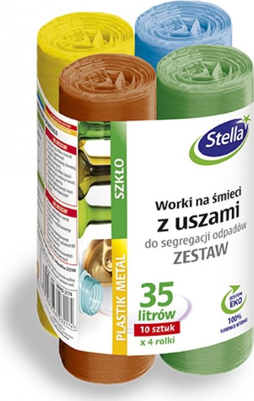 Stella Worki z uszami STELLA, do segregacji odpadow, zestaw, 35 l, 4x10 szt., mix ST-ST-032174 (5903936032174) atkritumu tvertne