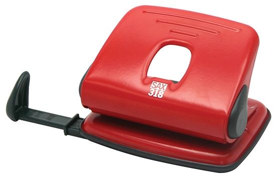 Dziurkacz SAX 318 15 kartek Czerwony (ISAX318-04) ISAX318-04 (9002219011212)