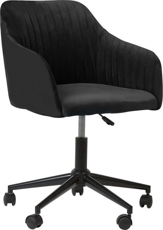 Krzeslo biurowe Shumee Krzeslo biurowe regulowane welurowe czarne VENICE 138639 (4251682209625) datorkrēsls, spēļukrēsls