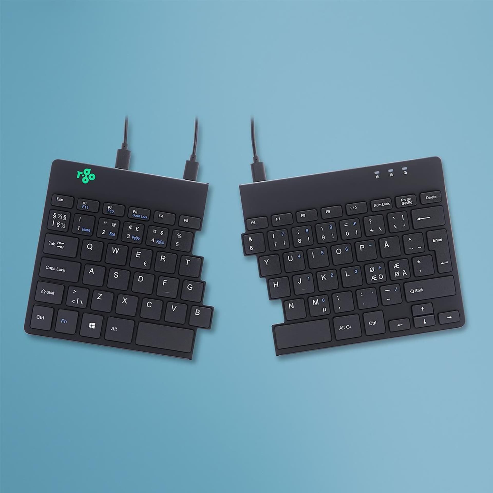 R-Go Split   Tastatur Nordic-Layout schwarz klaviatūra