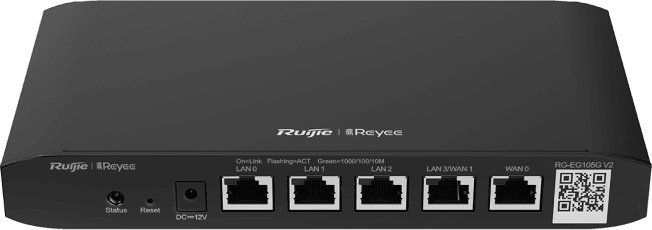 Ruijie Networks RG-EG105G-V2 wired router Gigabit Ethernet Black 6971693271777 Rūteris