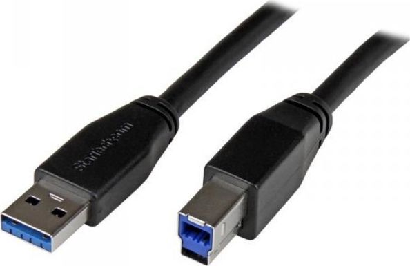 Kabel USB StarTech USB-A - USB-B 10 m Czarny (S55057663) S55057663 (0065030861359) USB kabelis