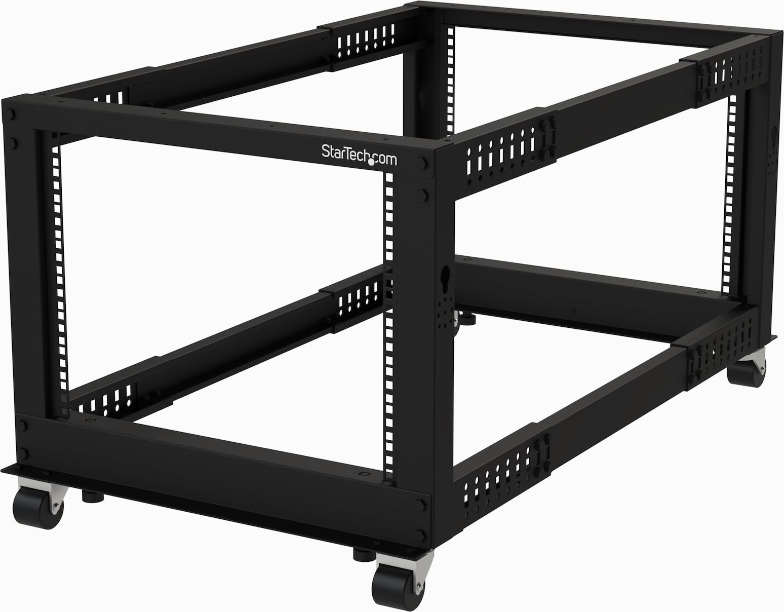 StarTech.com 8U 19" Open Frame Server Rack, 4 Post Adjustable Depth 23-41" Mobile