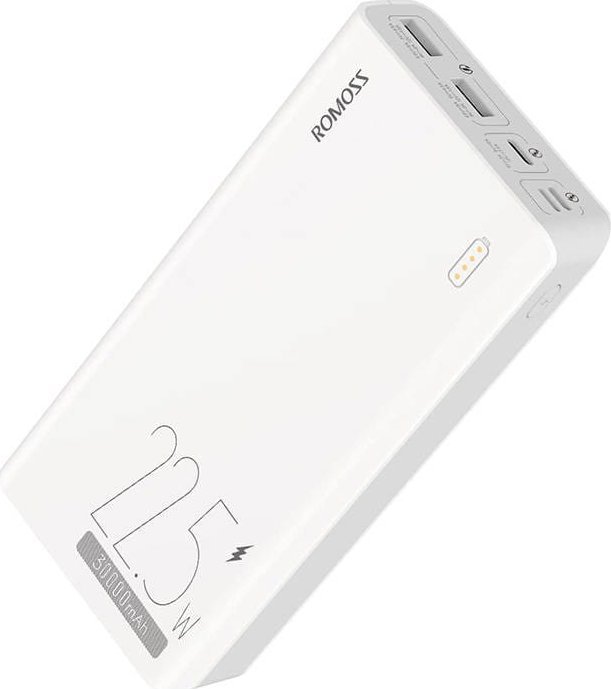 Powerbank Romoss SENSE8F 30000mAh, 22.5W (white) Powerbank, mobilā uzlādes iekārta