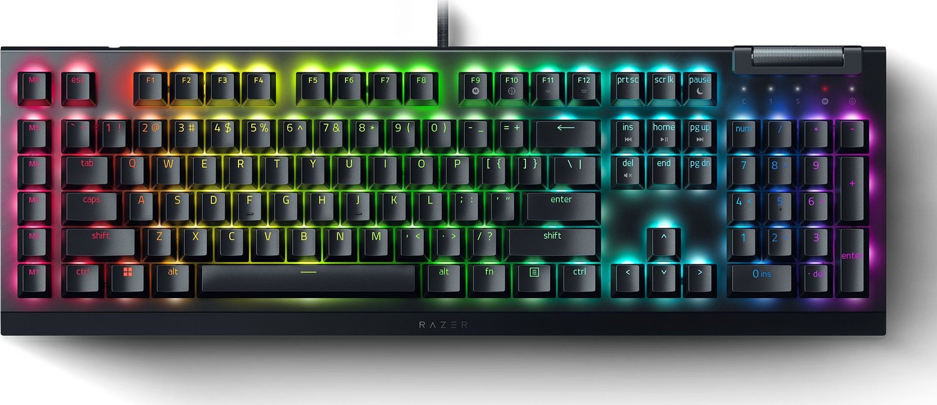 Razer BlackWidow V4 Mechanical Gaming Keyboard, Green Switch, US Layout, Wired, Black klaviatūra