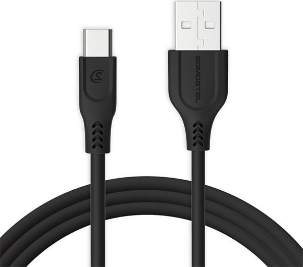 Kabel USB Somostel USB-A - USB-C 1 m Czarny (25712) 25712 (5902012966839) USB kabelis