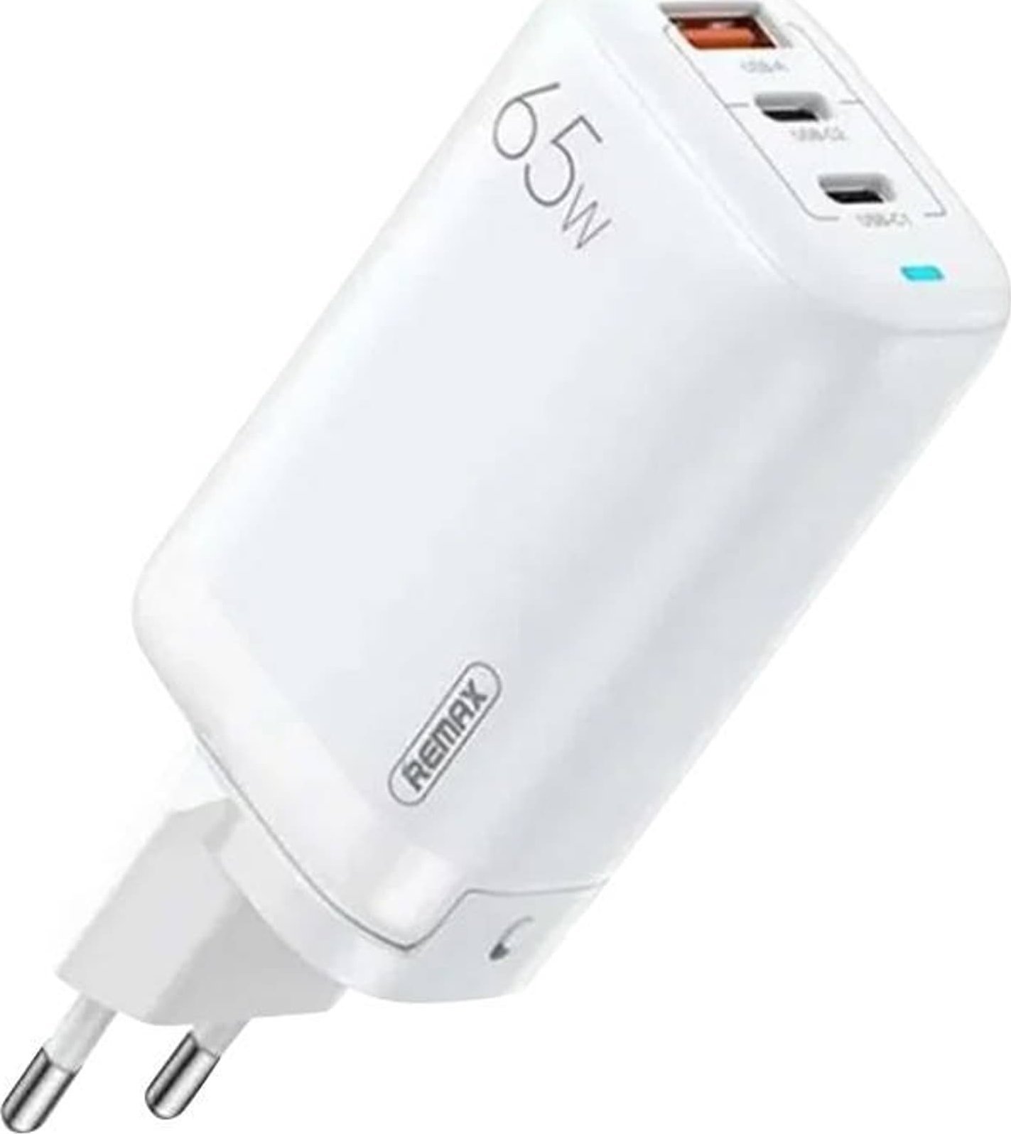 Wall charger Remax, RP-U55, 2x USB-C, USB, 65W (white) iekārtas lādētājs