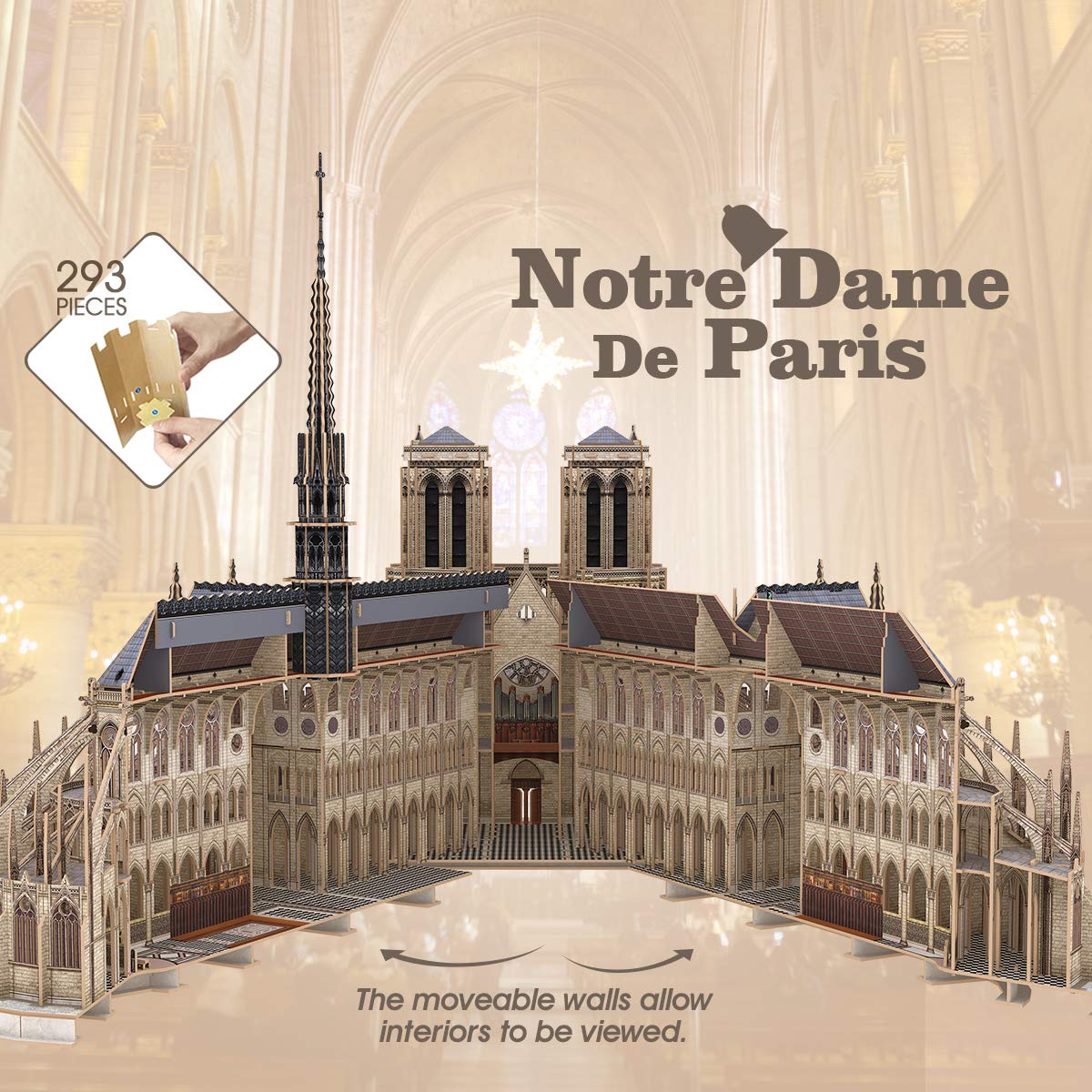 Cubicfun Puzzle 3D Notre Dame Cathedral 293 elements puzle, puzzle