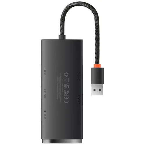 Baseus Lite Series Hub 4in1 USB to 4x USB 3.0, 25cm (Black) USB centrmezgli