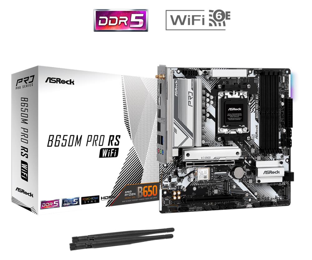 Asrock B650M Pro RS WiFi AMD B650 Socket AM5 micro ATX 4710483943089 pamatplate, mātesplate