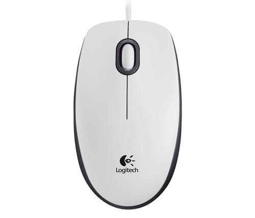 Logitech M100, Corded mouse, White Datora pele