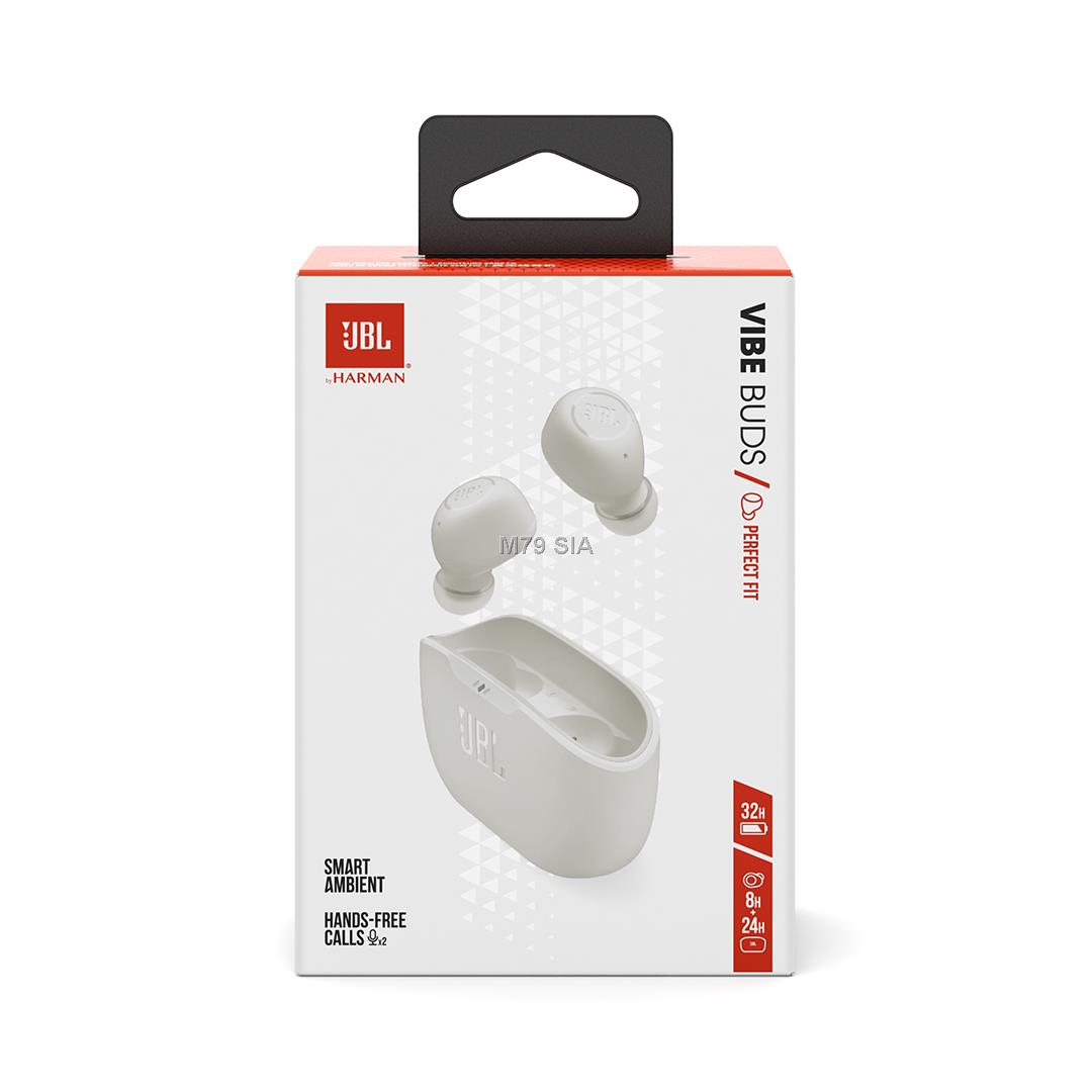 JBL                  Wave Buds,      White austiņas