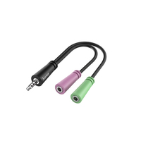 Hama Audio Adapter, 4-pin, 3,5 mm spraudnis - 2x 3,5 mm ligzdas - Vads mūzikas centrs