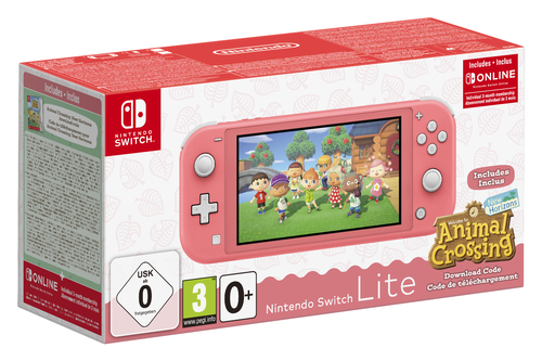 Nintendo Switch Lite (Coral) Animal Crossing: New Horizons Pack + NSO 3 months (Limited) portable game console 14 cm (5.5") Touchscreen 32 G spēļu konsole