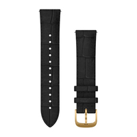 Garmin Acc, vivomove, Luxe, 20mm,  Leather, Gold, Black  753759243654 navigācijas piederumi