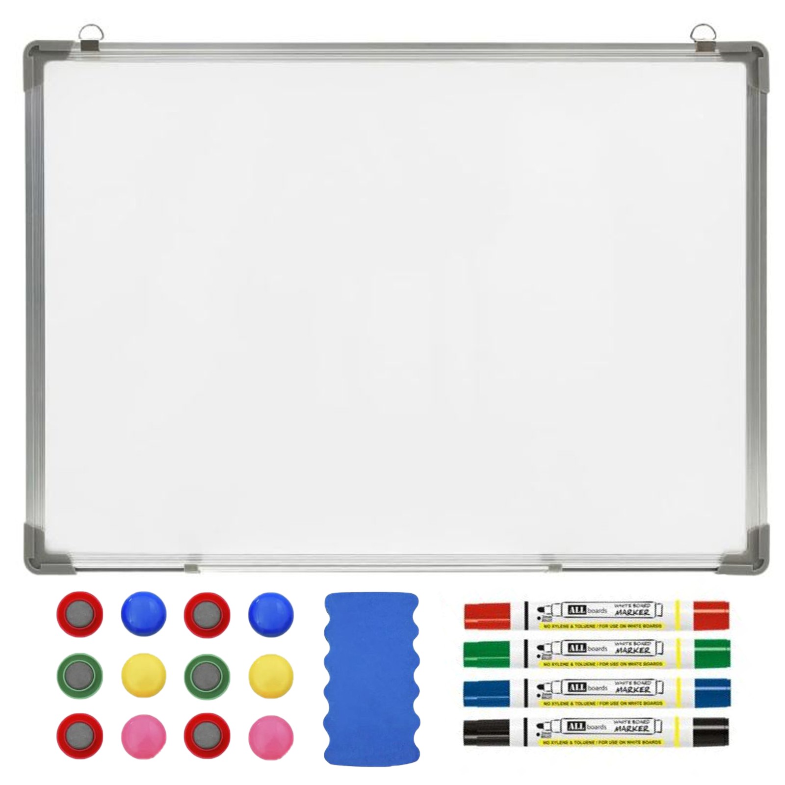 Magnetic whiteboard 150 x 100 cm + accessories