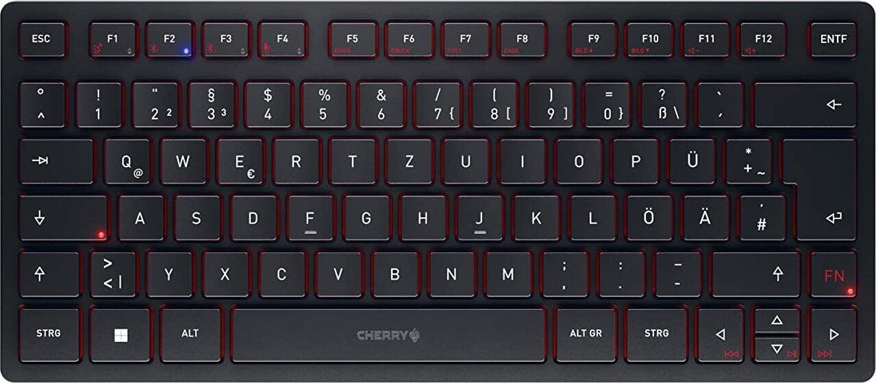 CHERRY TAS KW 9200 MINI Wireless DE-Layout schwarz klaviatūra