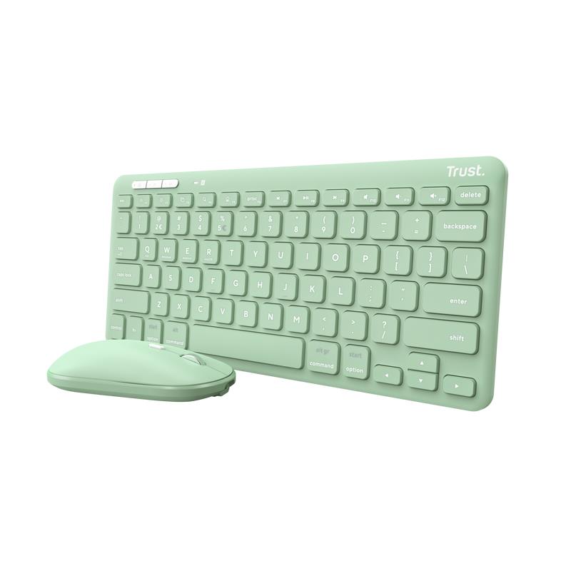 KEYBOARD +MOUSE WRL LYRA/GREEN 24942 TRUST 24942 (8713439249422) klaviatūra