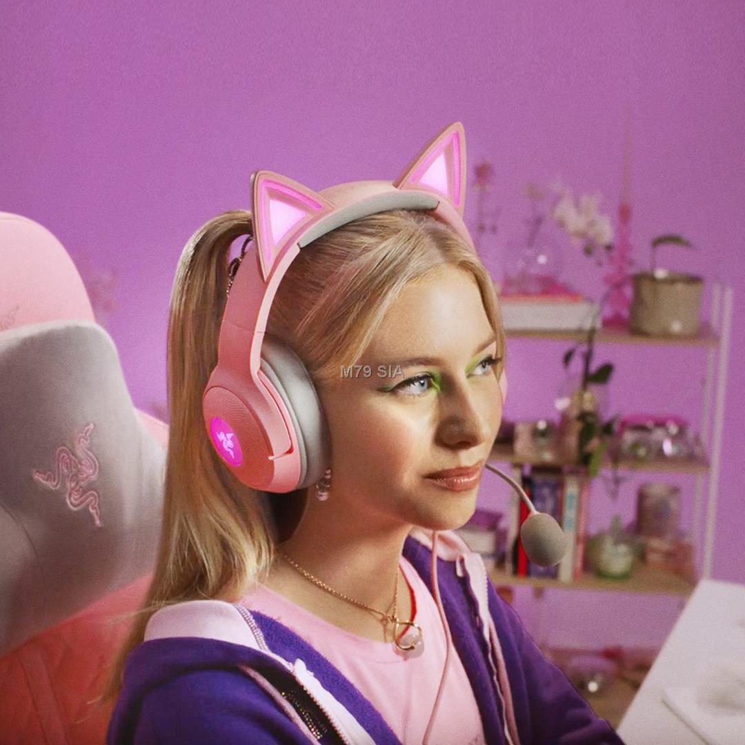 Razer Kraken Kitty V2 quartz austiņas