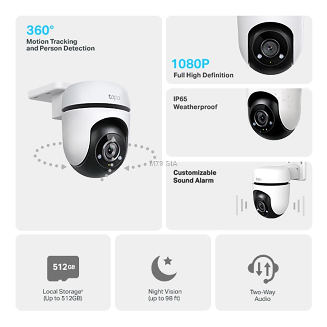 TP-Link Tapo C500 Outdoor Pan/Tilt Security WiFi Camera novērošanas kamera