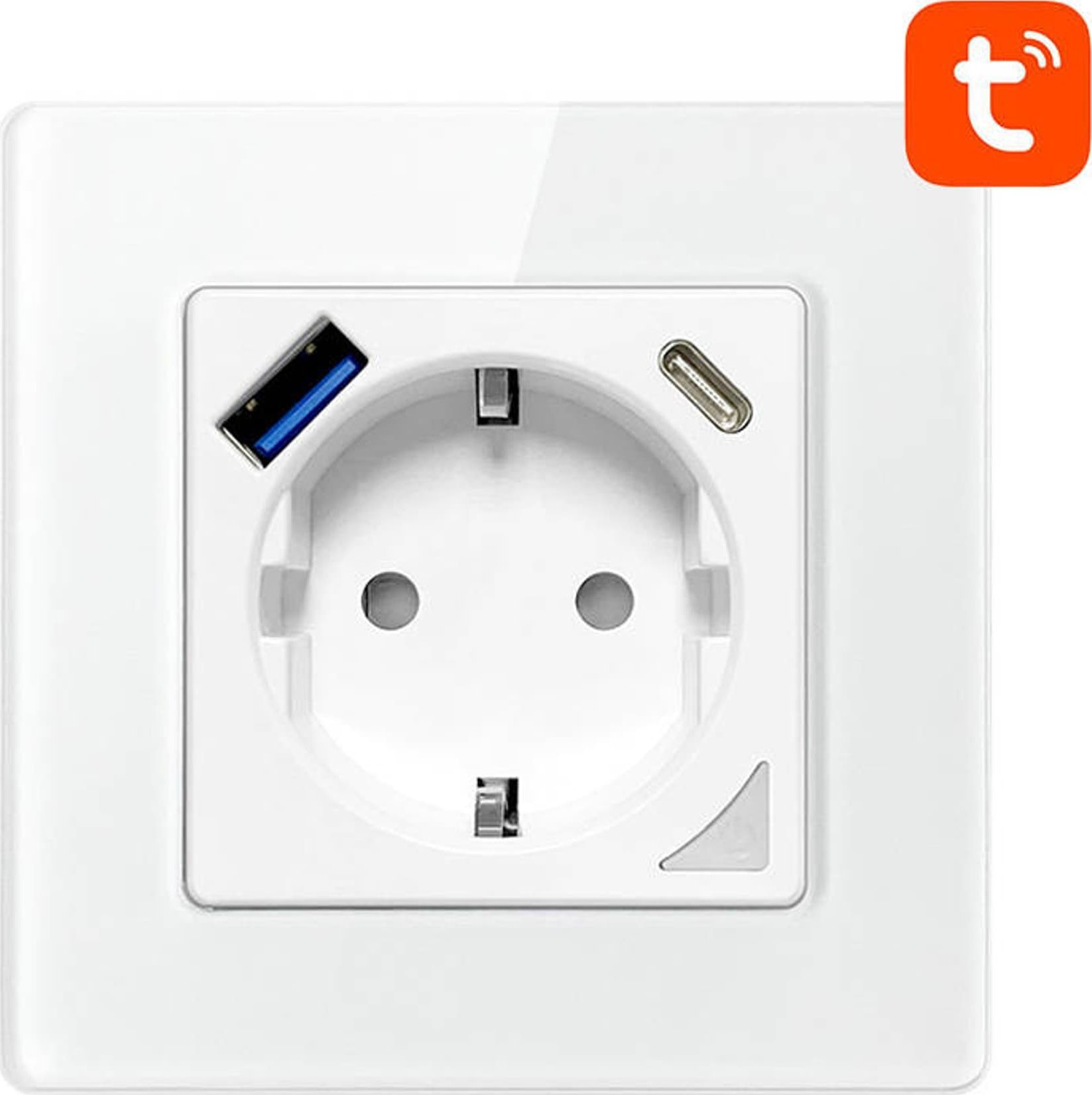 Smart WiFi Wall Socket Avatto N-WOT10-USB-W TUYA USB USB-C (white) apgaismes ķermenis