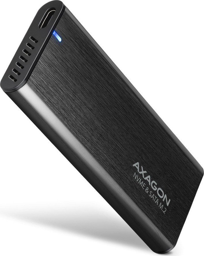 Axagon External USB-C 3.2 Gen 2 metal box for M.2 NVMe & SATA SSD disks. Screwless. cietā diska korpuss