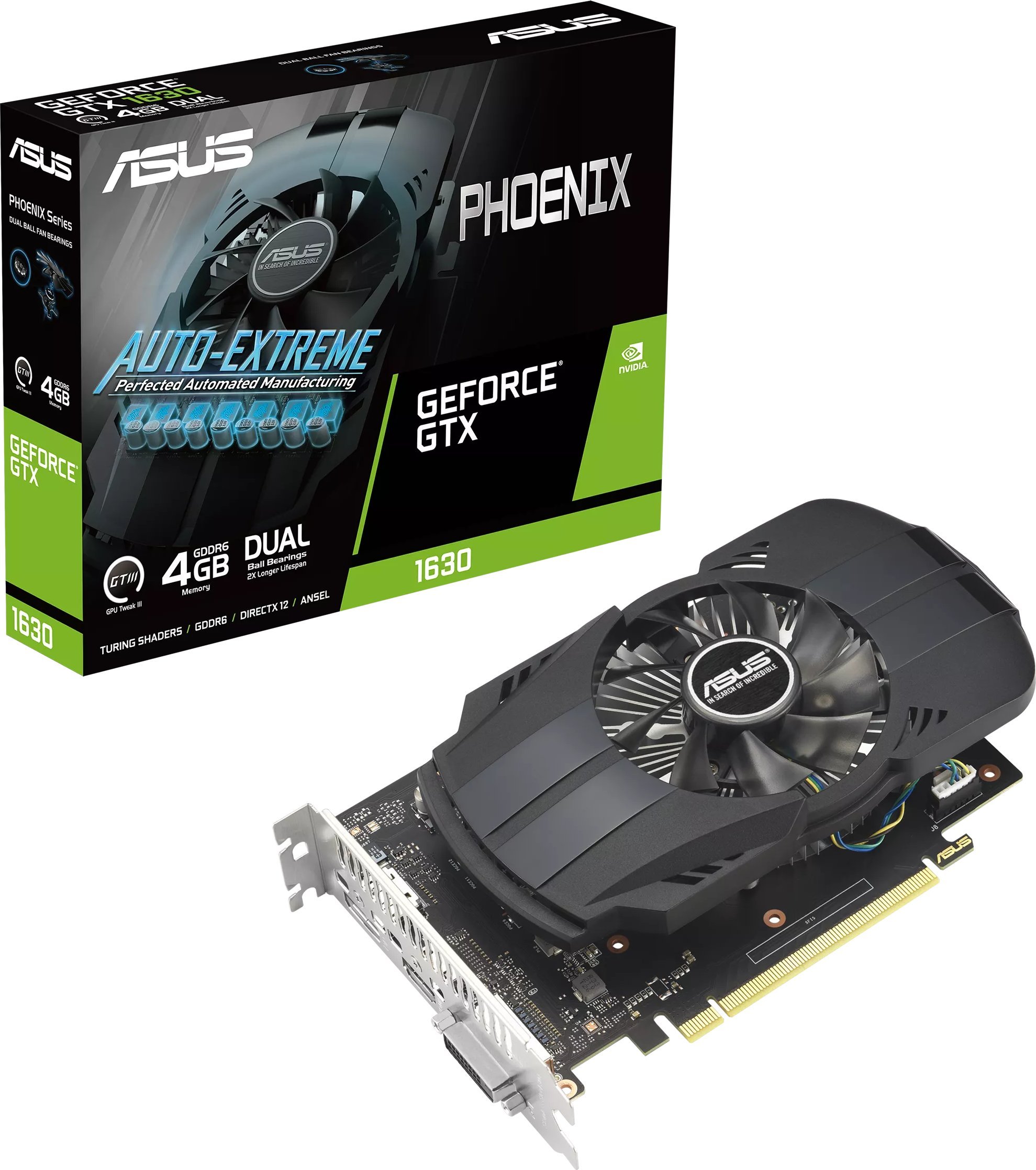 Karta graficzna Asus Phoenix GeForce GTX 1630 EVO 4GB GDDR6 (PH-GTX1630-4G-EVO) PH-GTX1630-4G-EVO (4711387014424) video karte